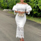 SC Lace Patchwork One Neck Midi Dress GCZF-D247-B2