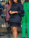SC Lace-up Flared Sleeve Loose A-line Dress GCZF-D3248-C2