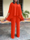 SC Solid Color Irregular Tops And Wide Leg Pants Set GCZF-D3260-C1