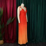 SC Gradient Color V Neck Sleeveless Maxi Dress GCZF-D403-C1