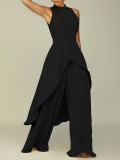 SC Sleeveless Irregular Top Wide Leg Pants Two Piece Set GCZF-8556