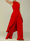SC Sleeveless Irregular Top Wide Leg Pants Two Piece Set GCZF-8556