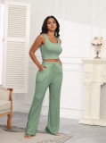 SC Solid Color Tank Tops Knit Two Piece Pants Set SSNF-211434