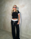 SC Color Block Short Sleeve Wide Leg Pant 2 Piece Set SSNF-211452