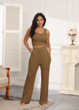 SC Solid Color Tank Tops Knit Two Piece Pants Set SSNF-211434