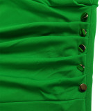 SC Solid Color Half Sleeve Solid Midi Dress GCZF-8549