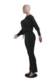 SC Casual Solid Color Bat Sleeve Drawstring Jumpsuit YS-2407