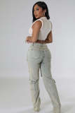 SC Fashion Zipper Wash Casual Jeans LX-1381