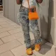 SC Denim Stacked Ripped Washed Tassel Jeans GSMJ-6956