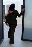 SC Casual Solid Color Bat Sleeve Drawstring Jumpsuit YS-2407