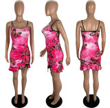 SC Sexy Slim Butterfly Print Camisole Dress LSL-6434