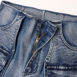 SC Casual Spliced Multi-Pocket Jeans OD-8686