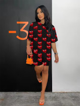 SC Cute Printed Short Sleeve Shorts Two Piece Set MTY-6930