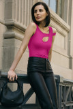 SC Solid Color Strapless Skinny Hollow Out Top MZ-2841