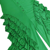SC Short Sleeve Shirt Skinny Lace Jumpsuit MUE-8063