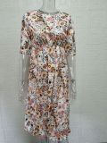 SC Casual Half Sleeve O Neck Print Dress GYSM-W0527