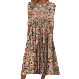 SC Casual Half Sleeve O Neck Print Dress GYSM-W0527