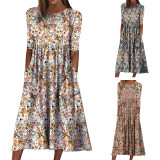 SC Casual Half Sleeve O Neck Print Dress GYSM-W0527
