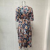 SC Casual Half Sleeve O Neck Print Dress GYSM-W0527