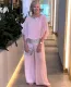 SC Solid Sequins Color Block Batshirt Wide Leg Pants Set GYSM-W0737