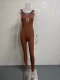 SC Rib Square Neck Slim Fit Yoga Jumpsuit GYSM-LTCX5203