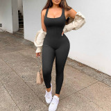SC Rib Square Neck Slim Fit Yoga Jumpsuit GYSM-LTCX5203