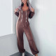 SC Solid Color Hooded Loose Jumpsuit GYSM-W0729