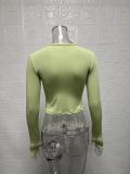 SC Solid Color Long Sleeve O Neck Tops GYSM-LZY014