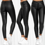 SC Solid Color PU Leather Pencil Pant GYSM-W0313