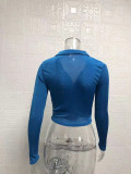 SC Pleated Lapel Single Breasted Long Sleeve Shirt GYSM-W0292