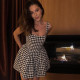 SC Fashion Backless Houndstooth Print Casual Dress GYSM-W0501