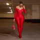 SC Off Shoulder V Neck Tight Sport Two Piece Pants Set GYSM-W0722