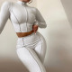 SC Solid Color Long Sleeve Pants Sport Two Piece Set GYSM-W0305