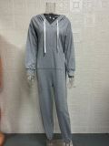 SC Solid Color Hooded Loose Jumpsuit GYSM-W0729