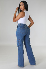 SC Loose High-waisted Holes Jeans LX-6975