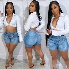 SC Fashion Washed Denim Slim Short NYF-8168