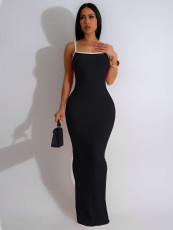 SC Sexy Sling Contrast Color Slim Maxi Dress SFY-449