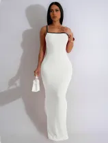 SC Sexy Sling Contrast Color Slim Maxi Dress SFY-449