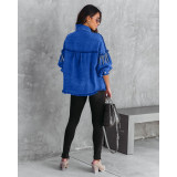 SC Chain Studded Street Fashion Single Breasted Denim Jacket GYAN-641