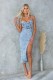 SC Fashion Sling Sexy Denim Split Dress GYAN-16861