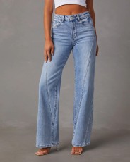 SC Fashion Loose Spliced Wide Leg Jeans GYAN-32149