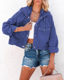 SC Drawstring Hooded Loose Denim Coat GYAN-606