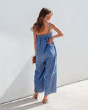 SC Summer Loose High Waist Fashion Denim Sling Jumpsuit GYAN-3267