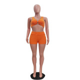 SC Solid Color Sleeveless Vest Two Piece Shorts Set TR-1309