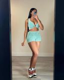 SC Solid Color Sleeveless Vest Two Piece Shorts Set TR-1309