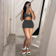 SC Solid Color Sleeveless Vest Two Piece Shorts Set TR-1309