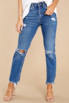 SC Fashion Denim Holes Slim Jeans GYAN-8713