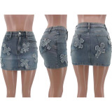 SC Fashion Slim Embroidered Denim Skirt TK-6319