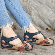 SC Slope Heel Roman Shoes Cross Buckle Sandals GYUX-292