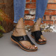 SC Clip Toe Hollowed Out Studded Flower Slope Heel Slippers GYUX-588